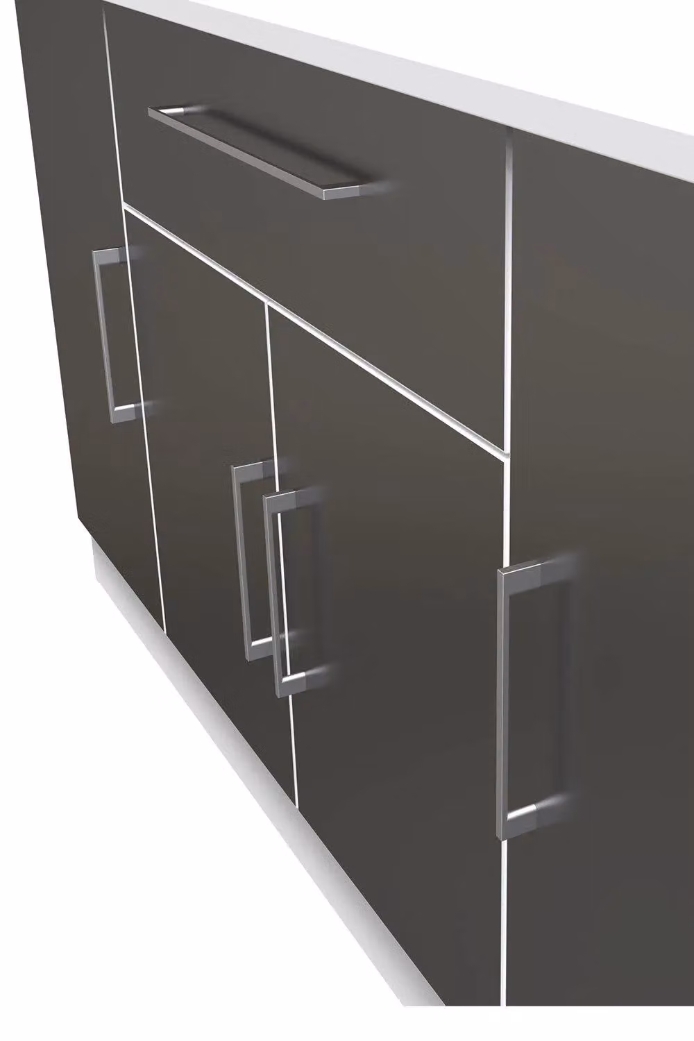 Ready Assembled 2 U Gloucester 4 Door 1 Drawer Wide Unit in Black – 3