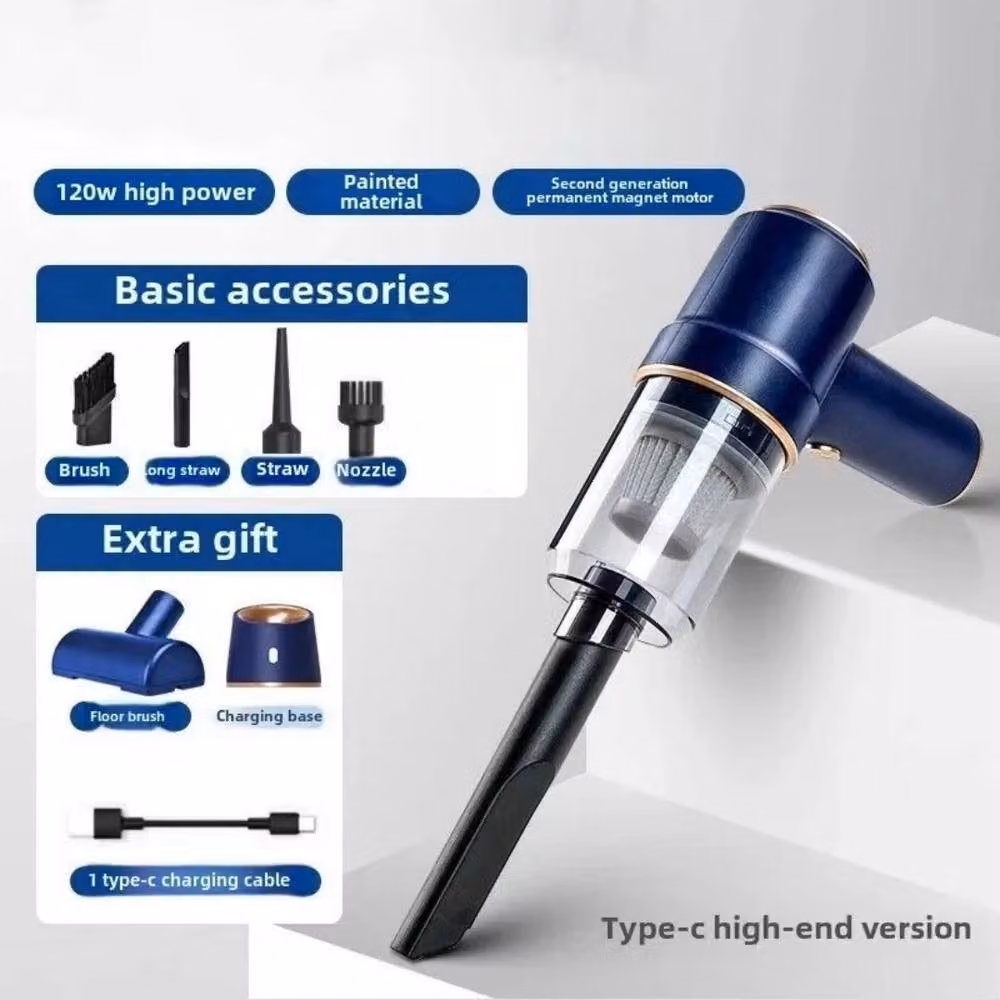 Kelvenix Cordless Wet and Dry Car Vacuum Cleaner with LED Headlight and Rechargeable Battery in Dark Blue – 4
