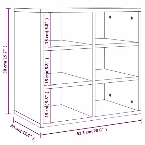 vidaXL Set of 2 Modern Wall-Mounted Shoe Cabinets in Brown, W/D/H: 52.5 x 30 x 50 cm – 2