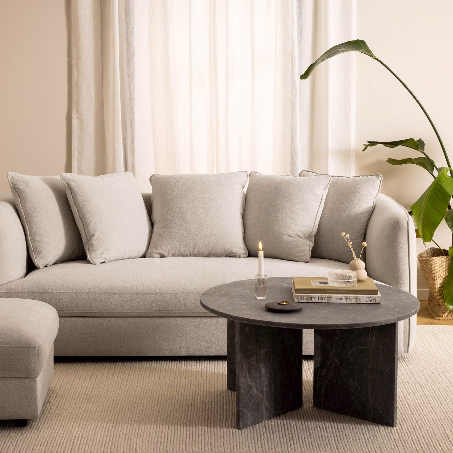 Furniture To Go Vega Round Coffee Table with Marron Marble Top in Brown and Grey – 2