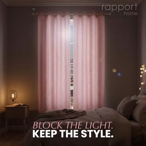 Rapport Home Float Away Polycotton Eyelet Window Curtains, Pink, W: 135 cm, H: 165 cm – 2