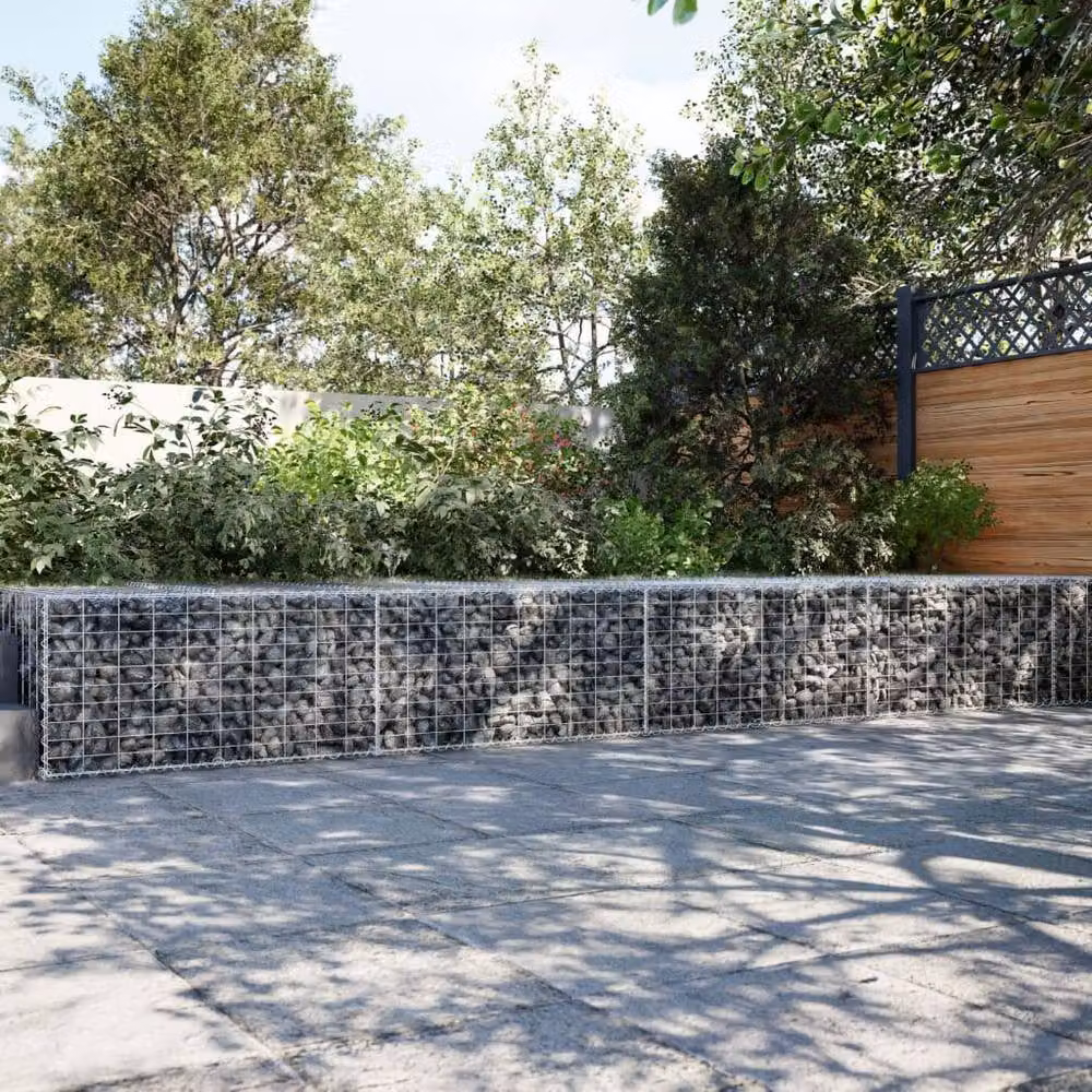 Berkfield Home Gabion Basket with Cover in Silver Galvanised Steel, W/D/H: 900 x 100 x 50 cm – 2