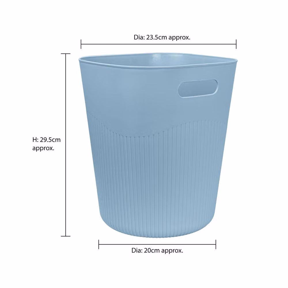 JVL Riblex Square Waste Bin, 11L, Set of 2, Blue – 2