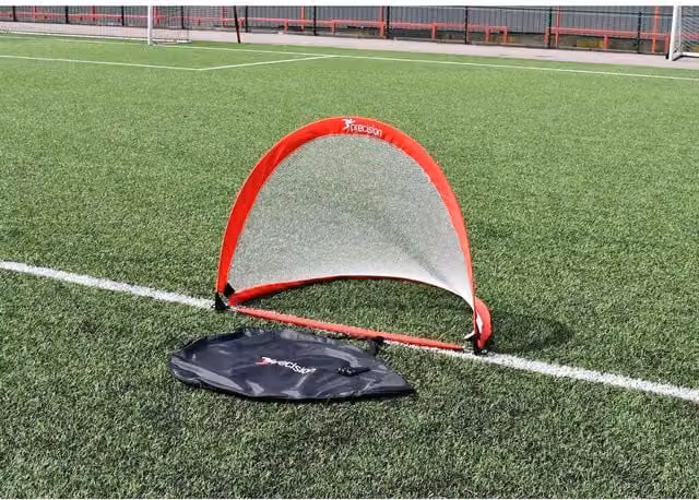 Precision Single Pop Up Football Goal in Red and White, W: 180 cm, H: 110 cm