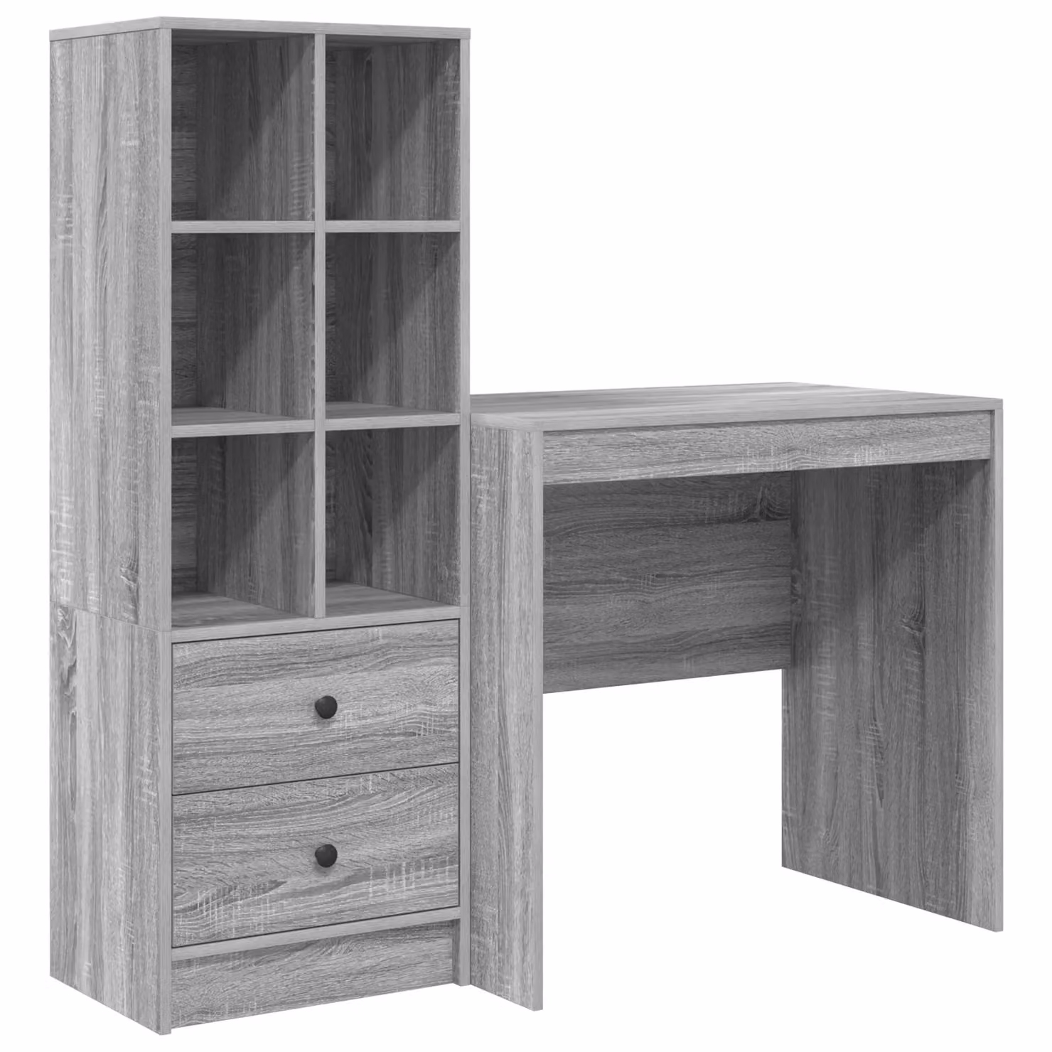 Berkfield Modern Writing Desk with Storage in Grey Sonoma Matt MDF – 2
