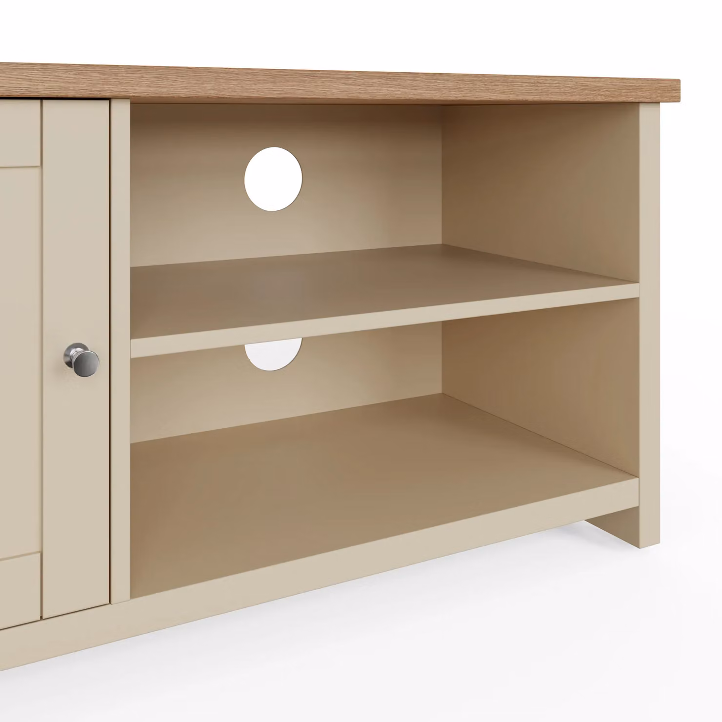 GFW Lancaster Small TV Cabinet in Beige and Oak Wood Effect, W/D/H: 95 x 40 x 50 cm – 7