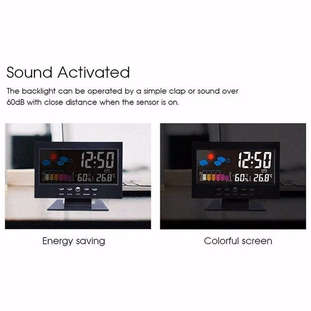 NESTLUNE Large LED Digital Calendar Clock with Dementia Alarm, Black, W: 100 cm, H: 15 cm – 5