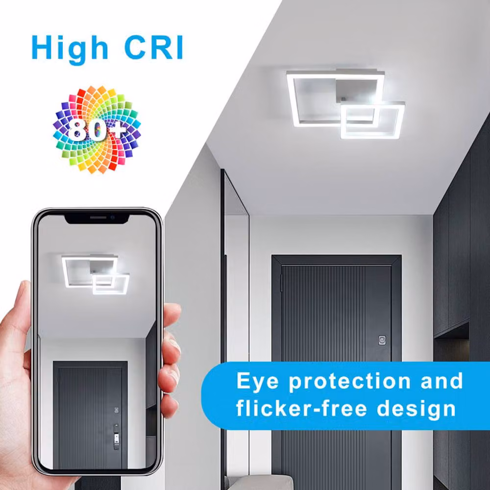 COMELY 34W LED Square Ceiling Light in White with 350 Degree Rotatable Design and 6500K Cool White Light – 3