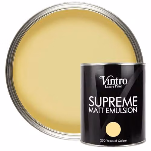 Vintro Luxury Matt Emulsion Multi Surface Paint in Pale Yellow Xanthe, 1 l