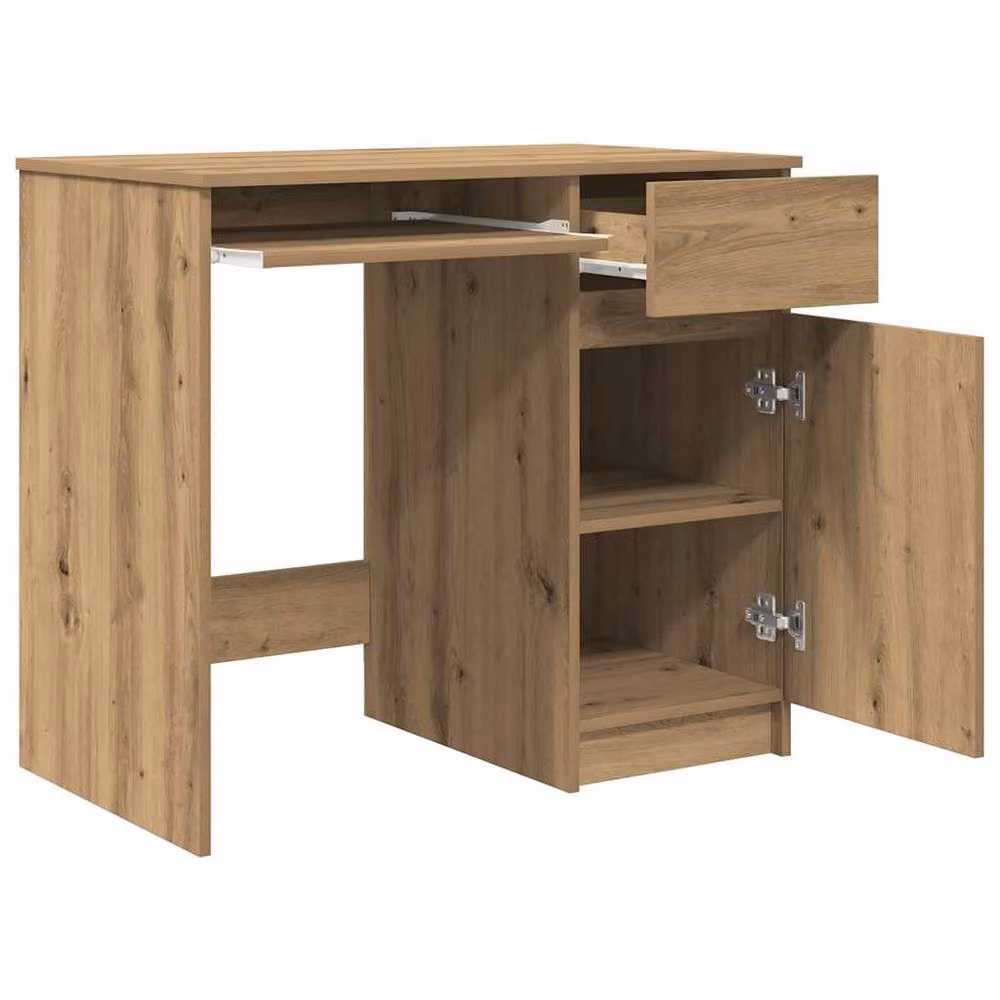 Berkfield Home Artisan Oak Writing Desk in Brown, W: 86 cm, D: 49 cm, H: 76 cm – 3