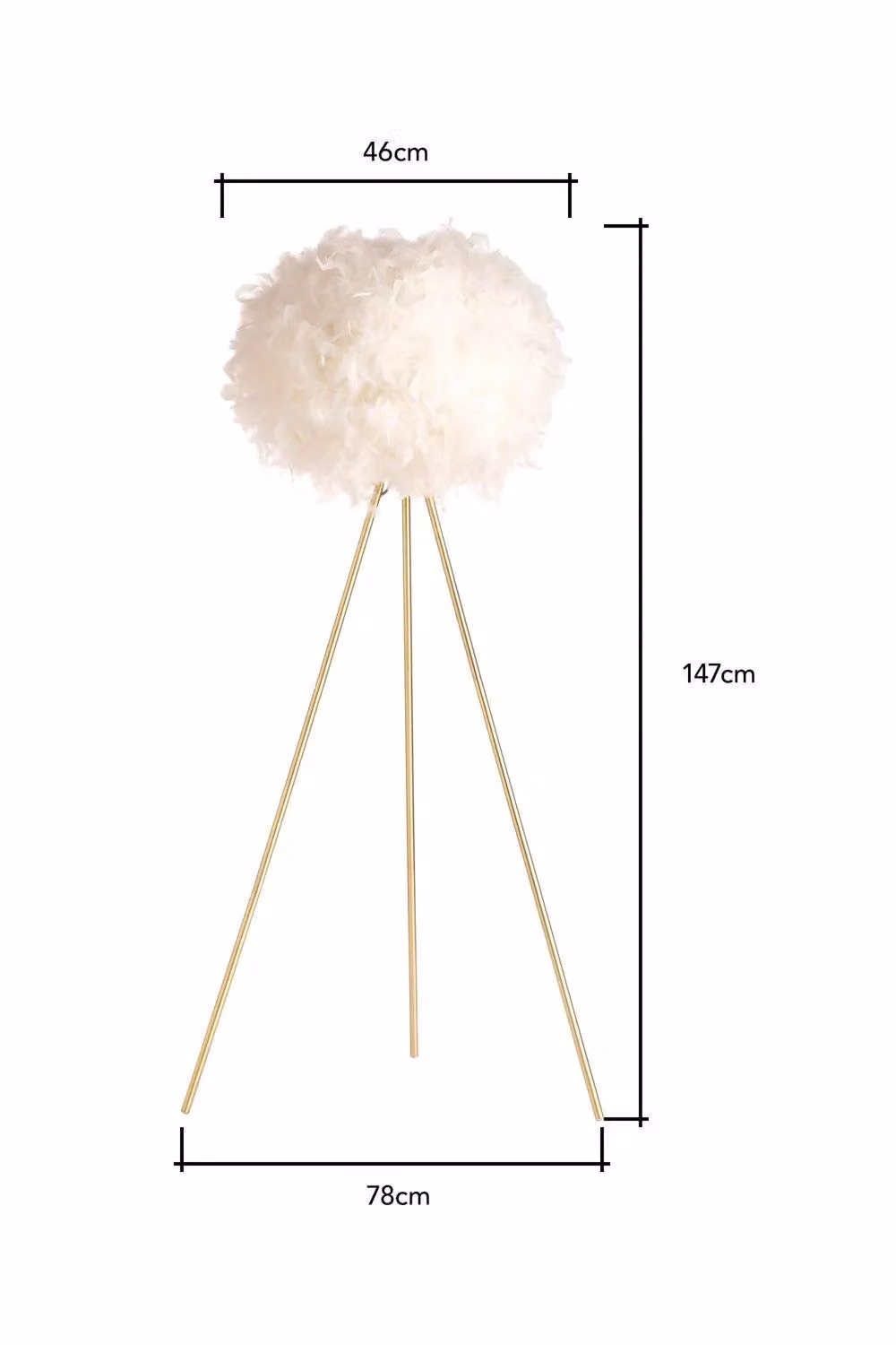 BHS Lighting Plume Floor Lamp in Gold and White – 2