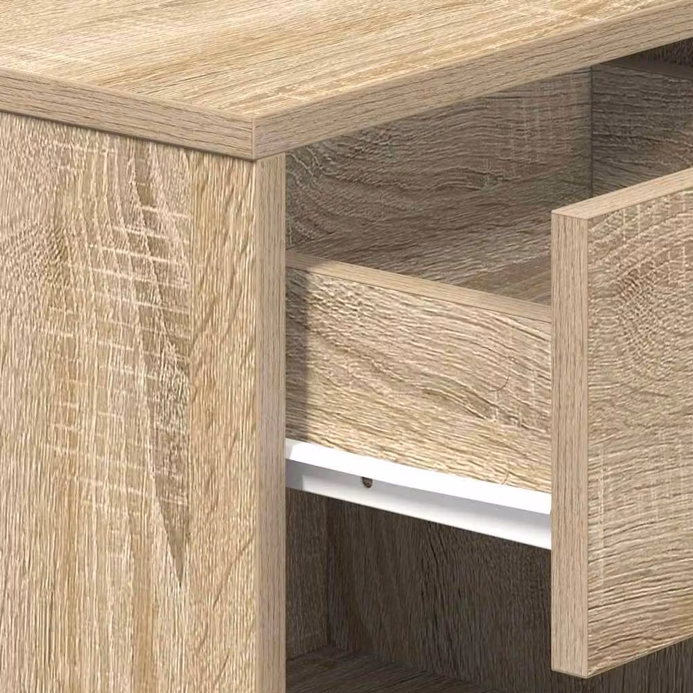 Berkfield Home Durable Bedside Cabinet with Drawer in Sonoma Oak Light Brown, W: 39 cm, D: 28 cm, H: 41 cm – 2