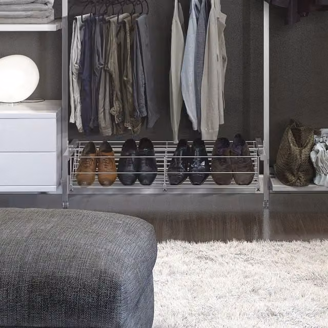 Spacepro Aura Metal Shoe Rack in Silver and Grey