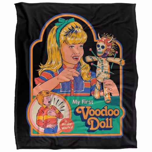 Steven Rhodes My First Voodoo Doll Super Soft Fleece Throw Blanket, Multicolour, W/D/H: 152 x 127 cm – 5
