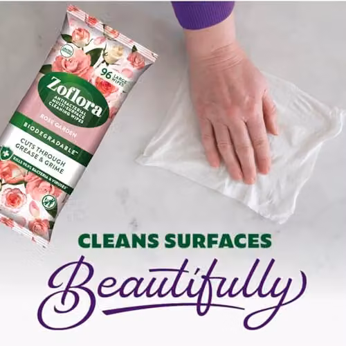 Zoflora Antibacterial Multi-surface Cleaning Wipes, Rose Garden, 96 Count – 4