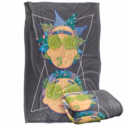 Warner Bros. Rick and Morty Portal Eyes Super Soft Silky Touch Fleece Throw Blanket, Multicolour, W: 91.44 cm x L: 147 cm – 1