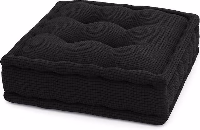 Homes-Linen Square Fleece Booster Seat Pad in Black, W/D/H: 45 x 45 x 1 cm
