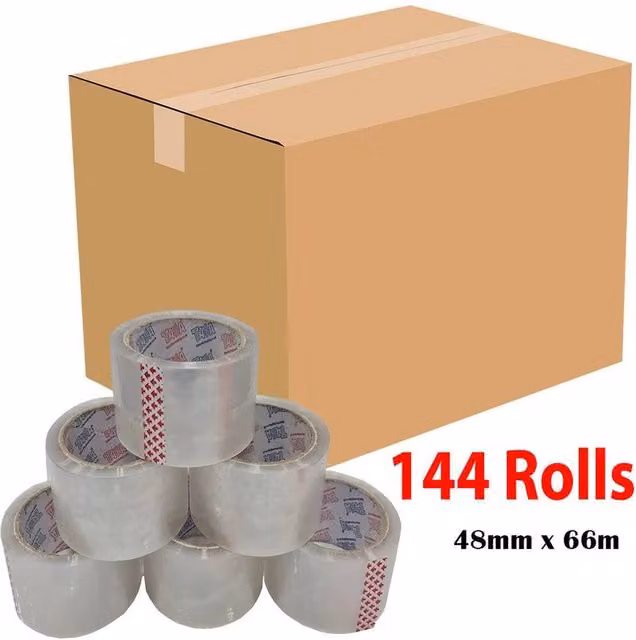 EONLION 144 Rolls of Transparent Strong Carton Sealing Packing Tape