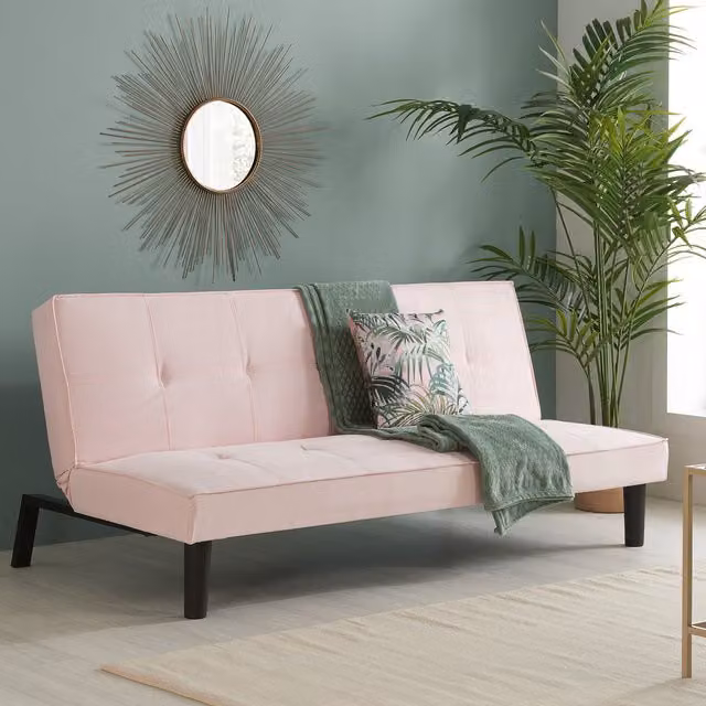 Birlea Aurora Pink Velvet Click Clack Sofa Bed