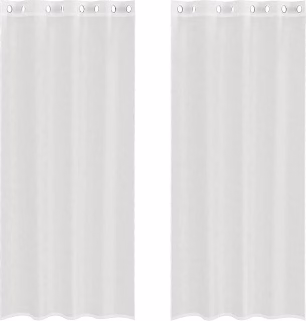Berkfield Home White Semi-Transparent Voile Fabric Curtain Panels with Eyelets, 2 Pack