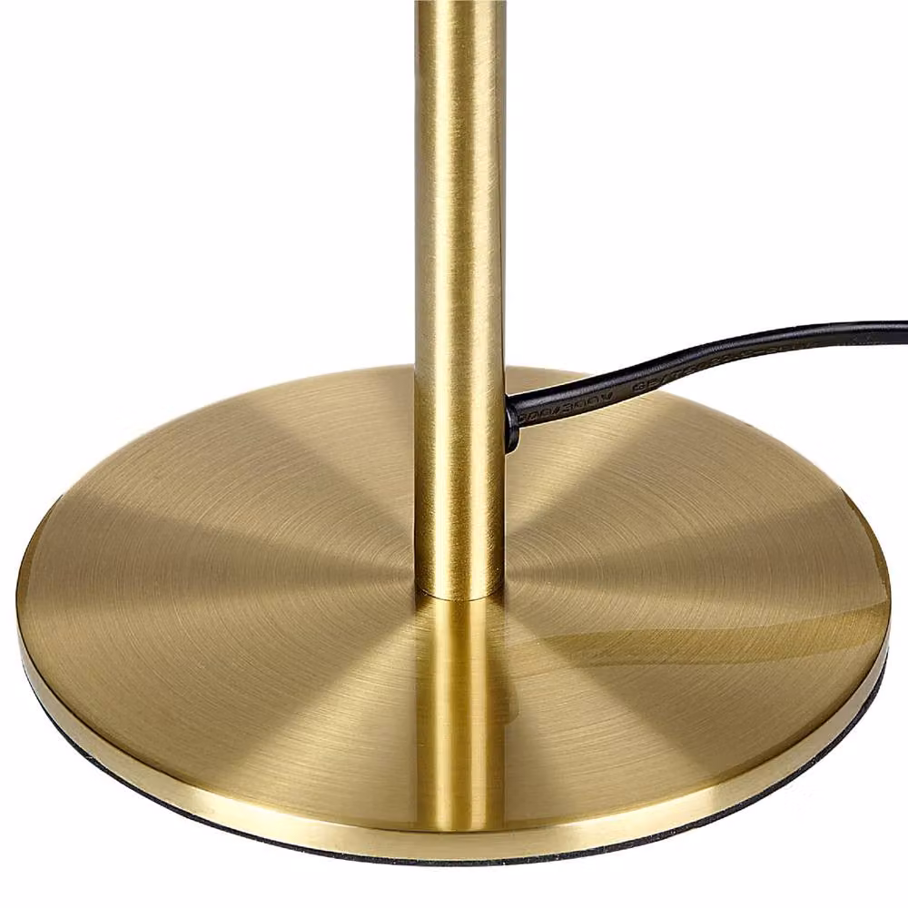 Wyld and Coco Minimalist Table Lamp with White Glass Dome Shade and Gold Metal Base – 3