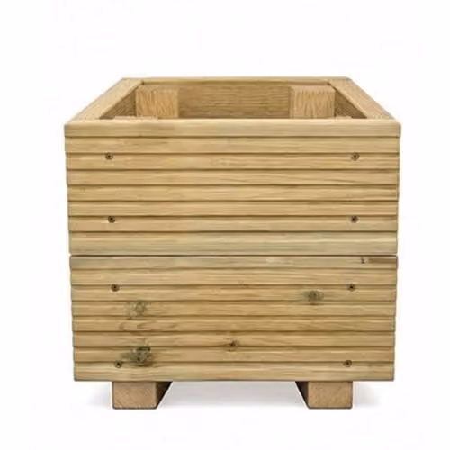 Planter Potters Brown Wooden Tub Planter for Ornamental, Herb and Vegetable Gardens
