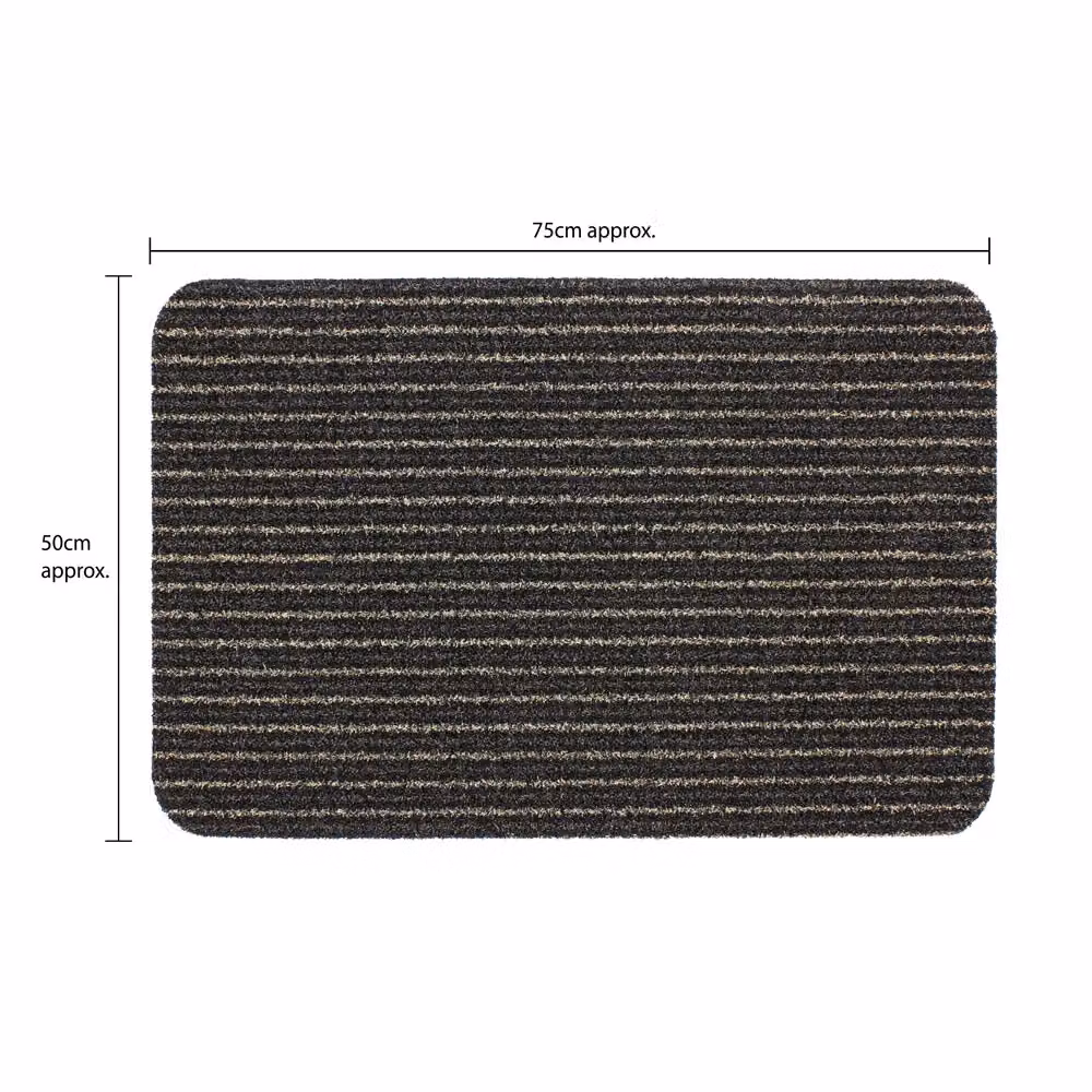 JVL Infinity Brown Striped Entrance Door Mat, W: 50 cm, D: 75 cm – 5