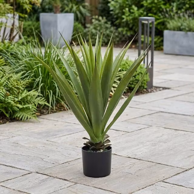 Garden Greatness Realistic Artificial Potted Sisal Tabletop Plant in Green