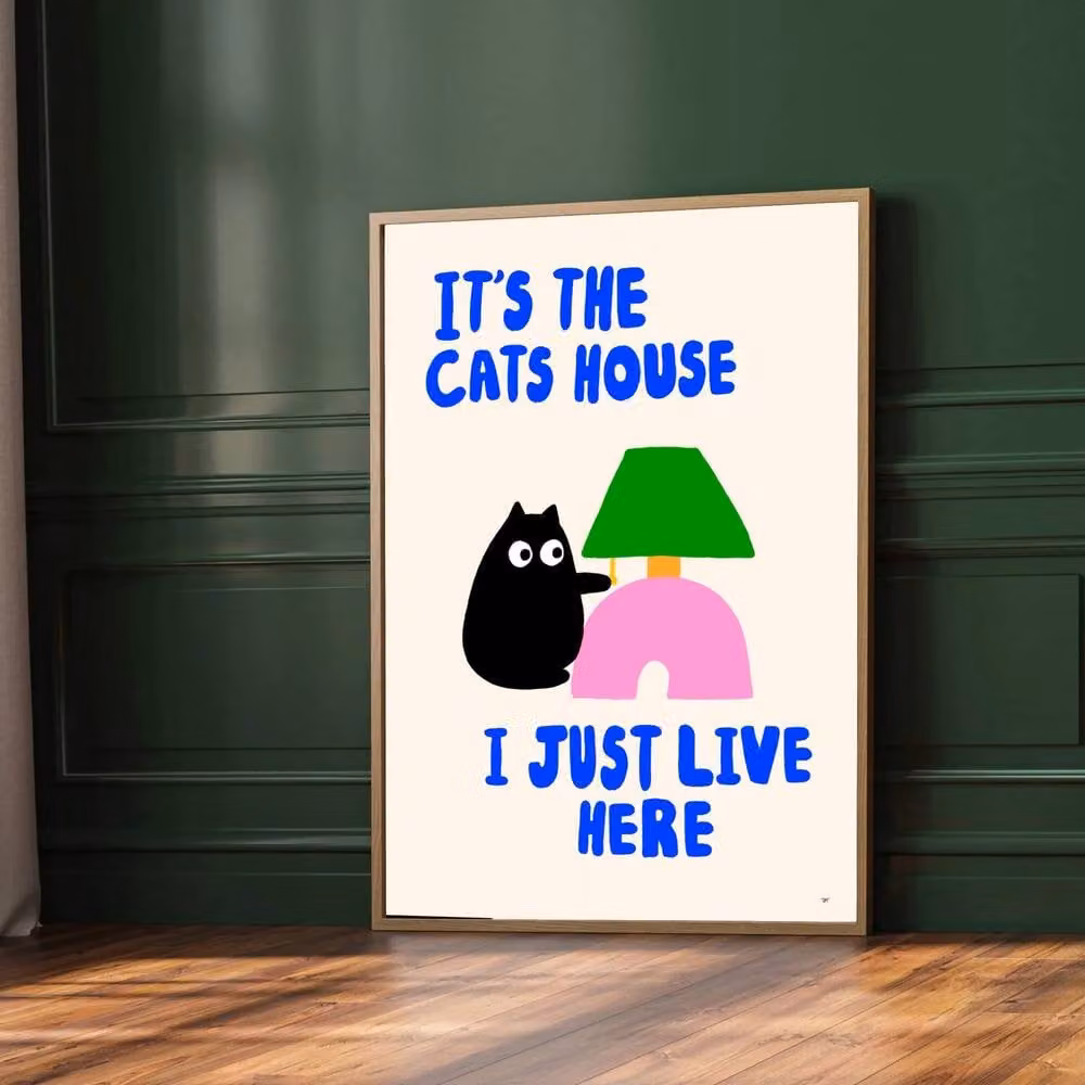 The Paper Tail Cats House Multicolour Typography Paper Poster – 4