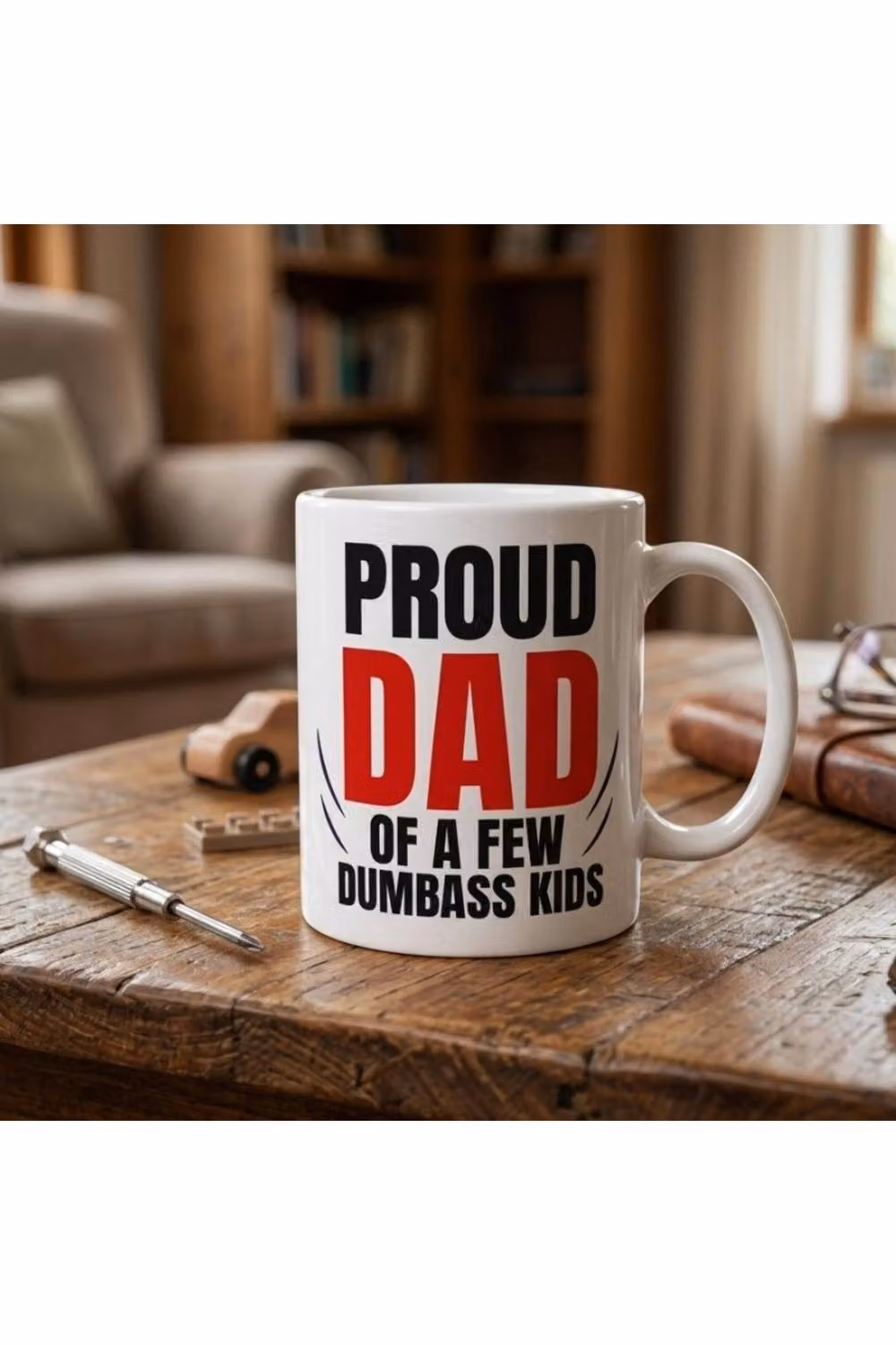 Dyzi Proud Dad Funny Ceramic Mug in White – 3