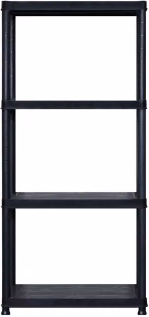 Berkfield Home 4-Tier Plastic Storage Shelf, Black, H 130 x W 122 x D 30.5 cm – 1