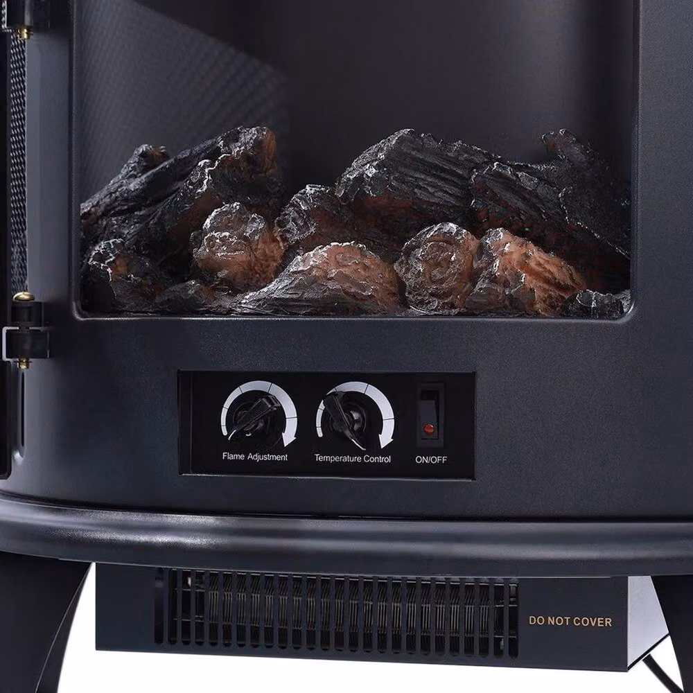 NESTLUNE Electric Log Burning Flame Effect Stove Fireplace in Black – 5