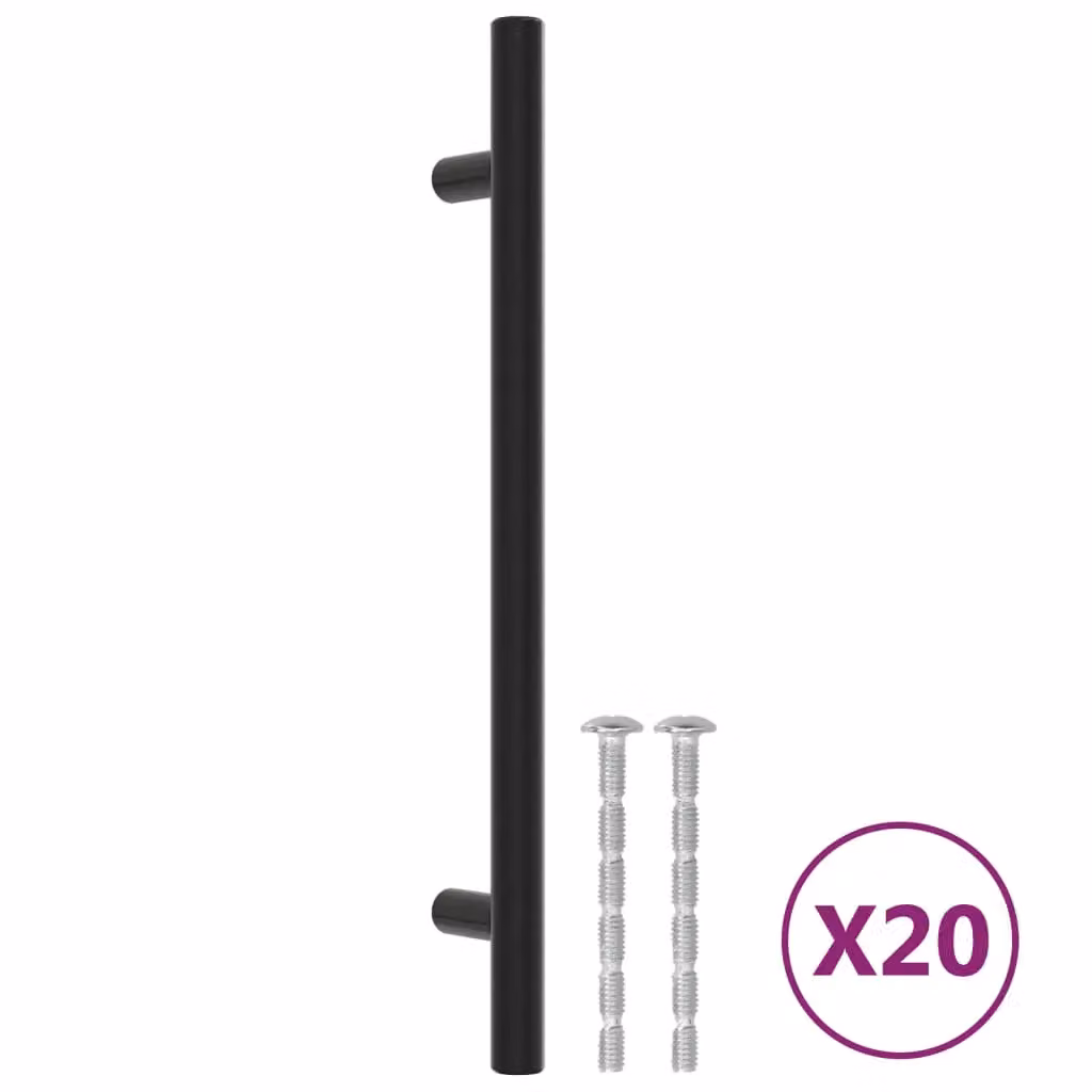 Berkfield Home 20 Pack Matt Black Stainless Steel Bar Cabinet Handles, 160 mm – 2