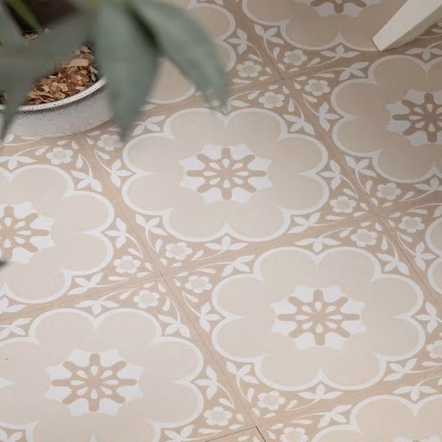 Floor Pops Daphne Natural Self Adhesive Vinyl Floor Tiles, Beige, Pack of 10 (0.93sqm), W/D/H: 30.48 x 30.48 x 30.48 cm – 1