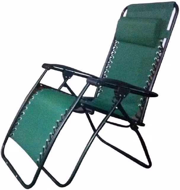 Samuel Alexander Multi Position Glide Garden Relaxer Lounger Chair in Green and Black with Textilene Fabric and Metal Frame W/D/H: 120 x 65 x 112 cm