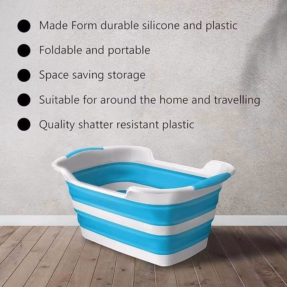 Kelvenix Collapsible Laundry Basket, 27L, Blue – 3