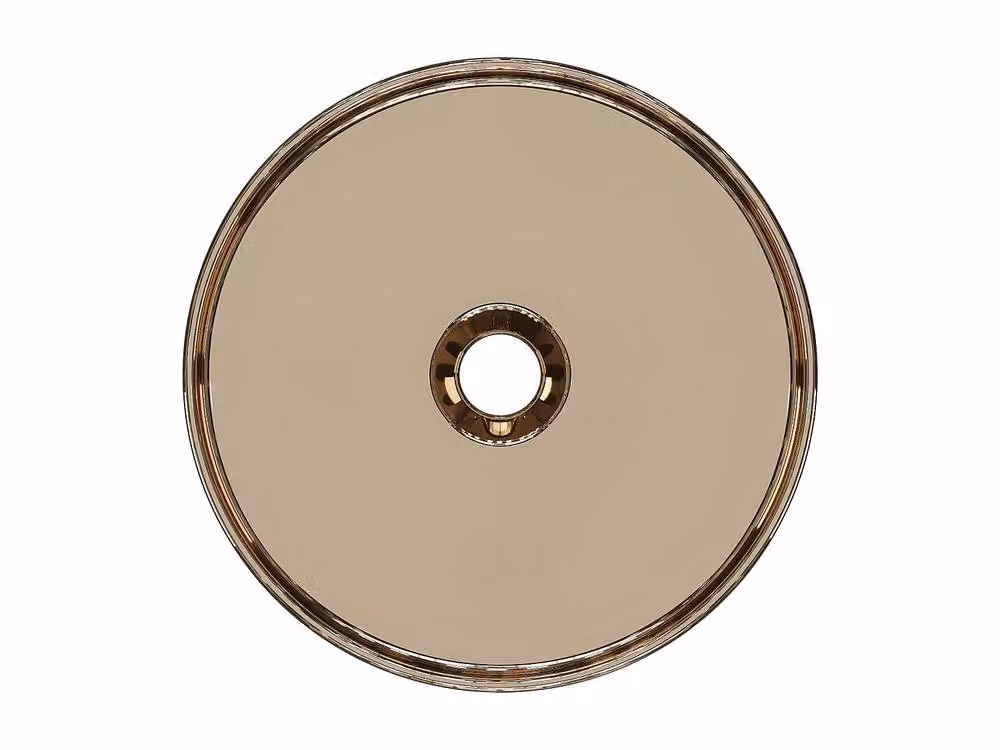 Vente-unique KANELLE II Round Ceramic Washbasin in Bronze with Copper Effect, Diameter: 36 cm – 3