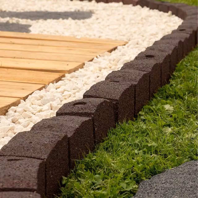 Nicoman Brown Rubber Roman Stone Garden Border