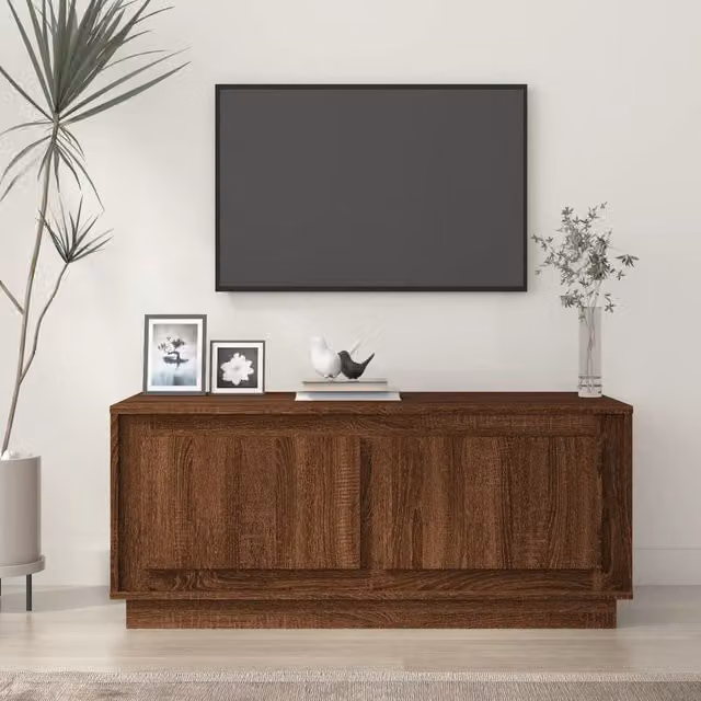 Berkfield Home Brown Oak Coffee Table, W/D/H: 102 x 50 x 44 cm – 1