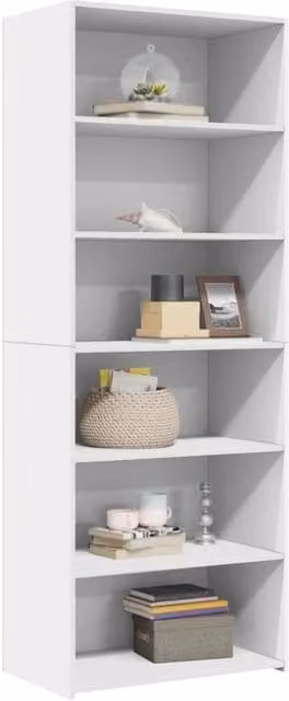 Berkfield Home White Highboard in Engineered Wood, W/D/H: 70 x 41 x 185 cm