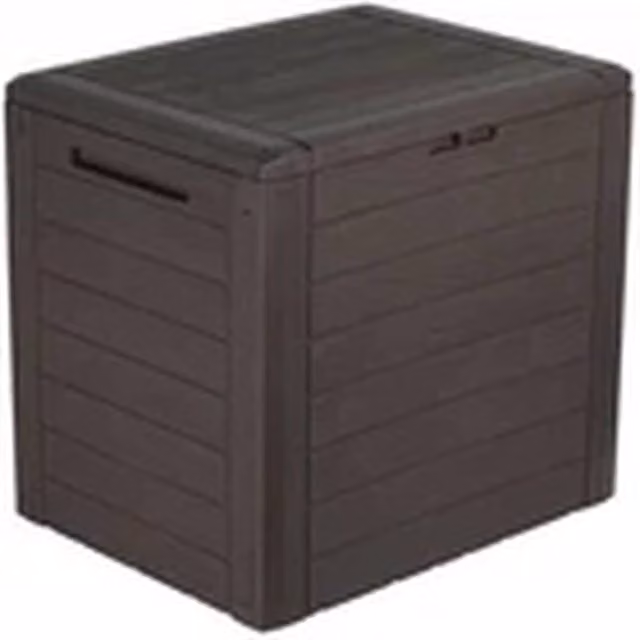 Hinsinc 280L Brown Plastic Tool Storage Box with Lid and Wood Design – 1