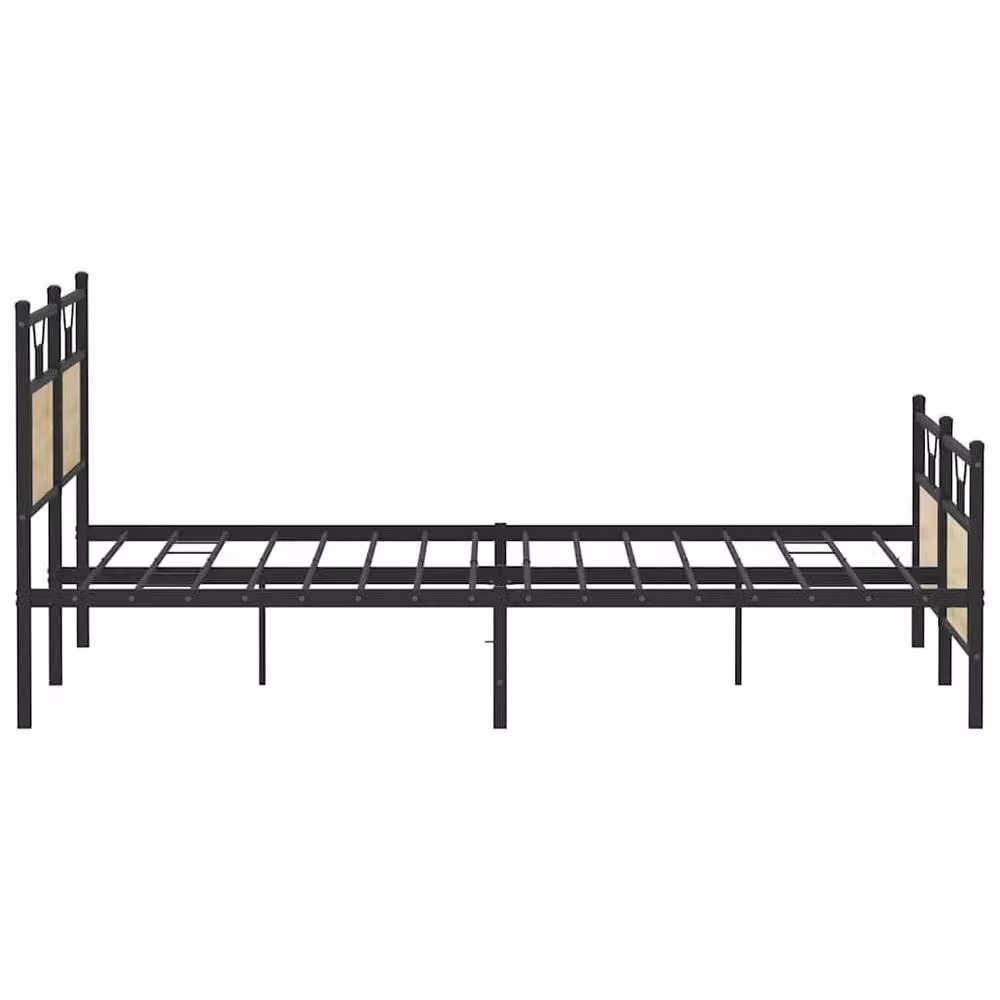 Berkfield Home Metal Bed Frame in Sonoma Oak, Light Brown, W/D/H: 180 x 200 cm – 3
