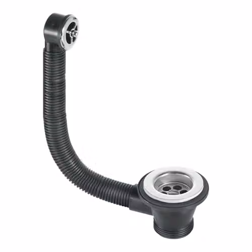 McAlpine Black Stainless Steel Combined Waste and Overflow for Basin with 1.25 inch Connection – 3