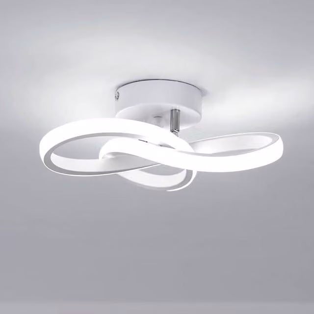 Goeco Modern LED Ceiling Light, 22 W Curved Organic Design in White, 6500 K Cool White