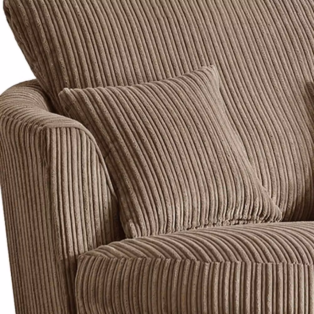 LUXURY LIFE Amalfi Dylan Swivel Chair in Light Brown Jumbo Cord Fabric – 3