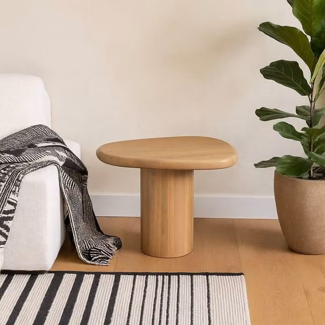 Wyld Haus Buffalo Abstract Mango Wood Side Table in Brown, H: 55.0 cm, W: 48.0 cm, D: 55.0 cm – 1