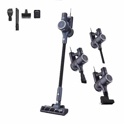 Tower T513007 VL25 Pet Anti-Tangle Corded Stick Vacuum Cleaner with Cyclonic Suction, HEPA Filter, 1L Capacity, 600W, Black & Silver