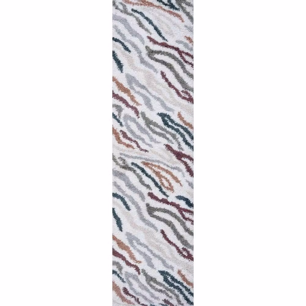 THE RUGS Moodi Abstract Design Shaggy Soft High Pile Multicolour Living Room Rug, W: 160 cm, L: 230 cm – 7