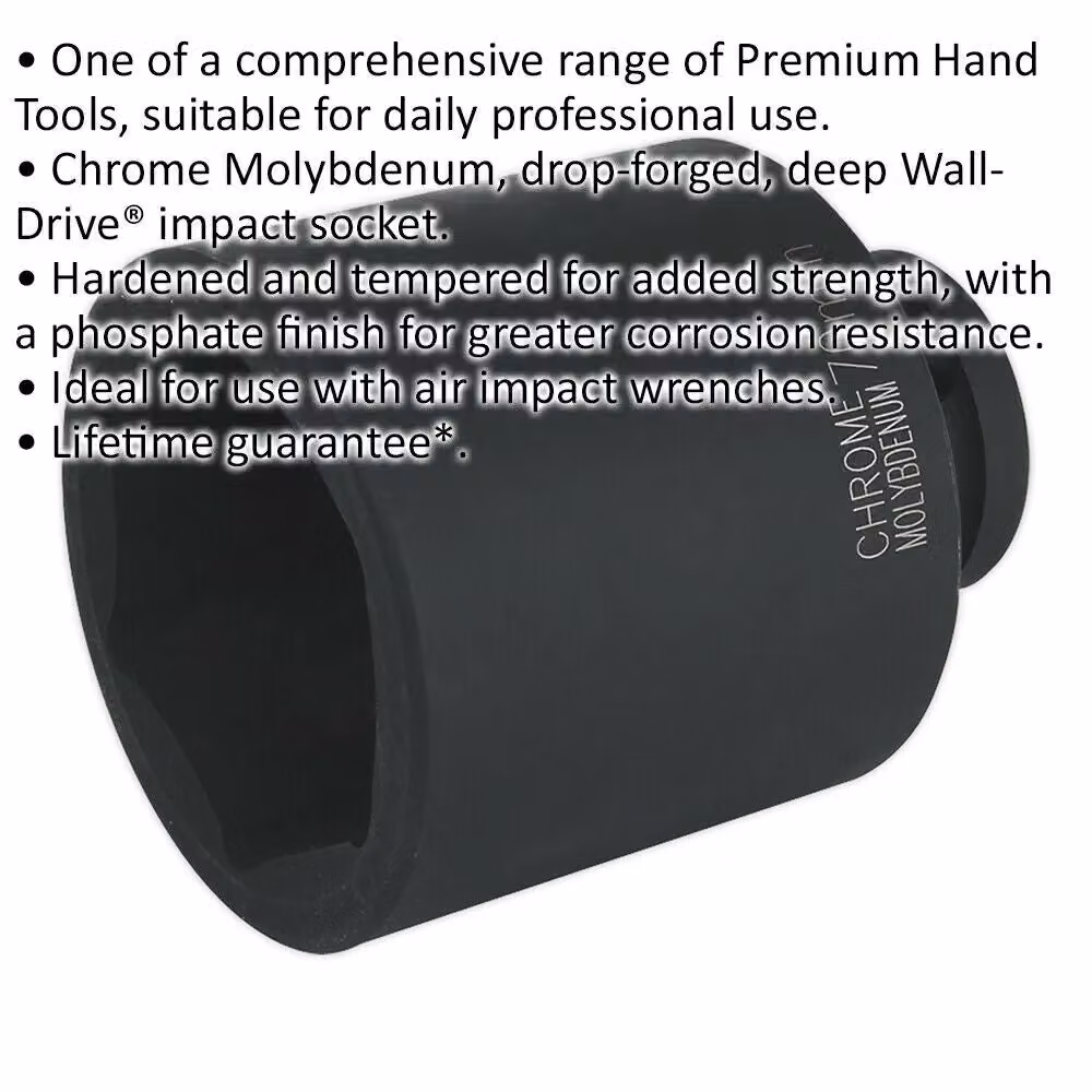 Loops 70mm Forged Deep Impact Socket 1 Inch Sq Drive Chromoly Wrench Socket Black – 2
