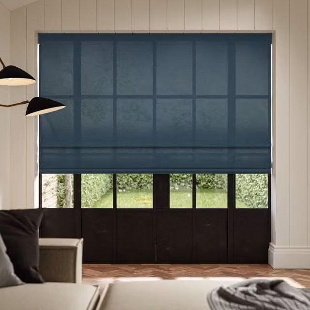 Ante Decor Aura Danube Light Filtering Made To Measure Roman Blind in Blue